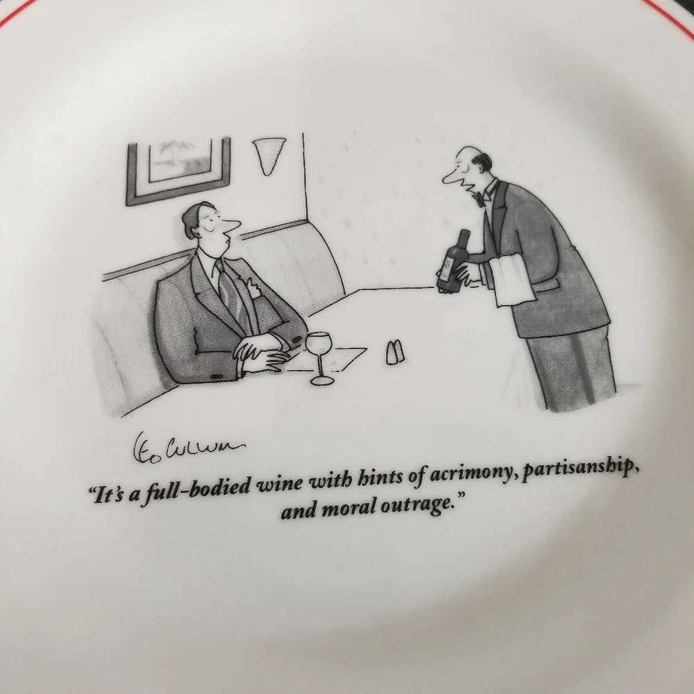 Restoration Hardware New Yorker Plate White Waiter Leo Cullum The Cartoon Bank